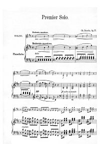 Данкля - Три концертных соло для скрипки - Клавир - первая страница